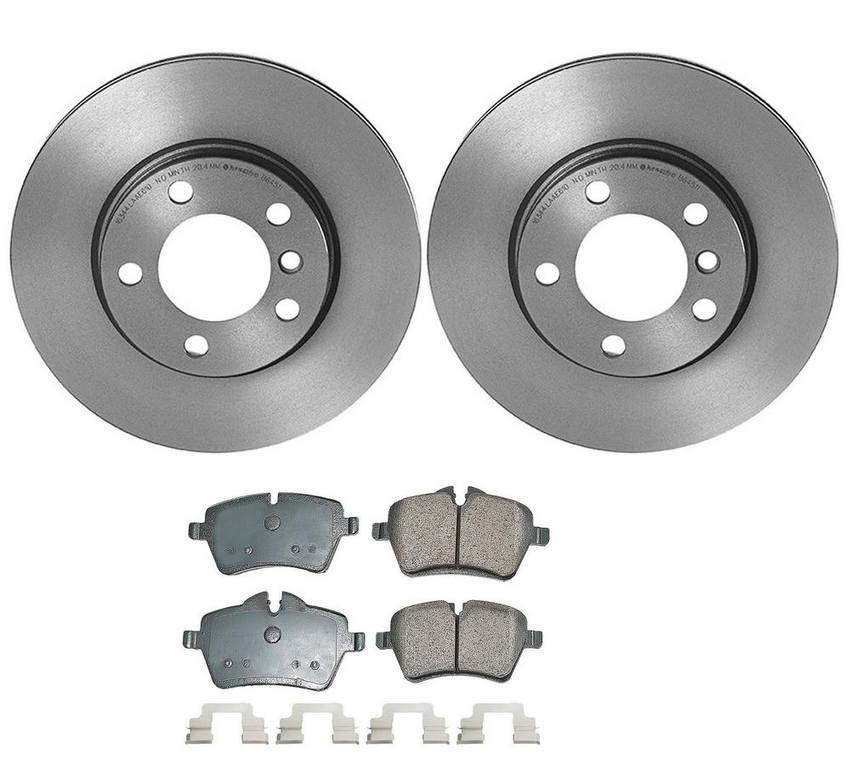 Mini Disc Brake Pad and Rotor Kit - Front (294mm) (Ceramic) (EURO) 34119811537 - Akebono Euro Ultra-Premium 4116110KIT